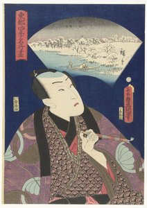 Sumida floden på vintern Urval av kända platser i Edo under de fyra årstiderna. (serietitel) Toto shiki meisho tsukushi (serietitel på objekt) av Utagawa Kunisada (I)