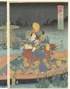 Fiendevågor närmar sig den moderna prinsen Genji Imayo Genji yoseru adanami (titel på objekt) av Utagawa Kunisada (I)