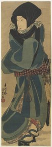 (Kvinna i kappa och huva), ca 1830-1844 av Utagawa Kunisada