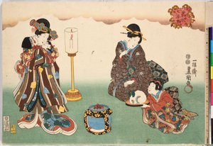Evening Snow Bo-setsu, från serien, Eight Figural Views Sugata Hakkei, ca. 1850., ca. 1850 av Utagawa Kunisada