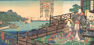 Mr. Hikaru Tei Maruyama P Wrestling CT från Nagasaki Nagasaki Dejima, 3:e m. . . , 3:e porten, 1861. av Utagawa Kunisada