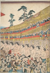 Bilder från den stora sumofestivalen av Utagawa Kunisada