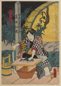 Scen från en Kabuki-pjäs av Utagawa Kunisada