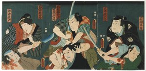 Teaterscenen, 1844 av Utagawa Kunisada