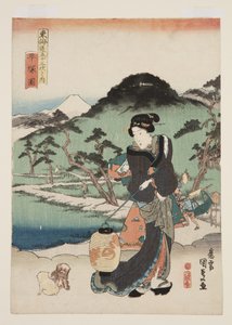 Vy över Hiratsuka (Hiratsuka-figur) av Utagawa Kunisada