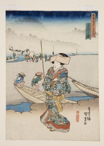 Visa w f hittad (figur av fynd) (detta är DB ck p Hayashi t) av Utagawa Kunisada