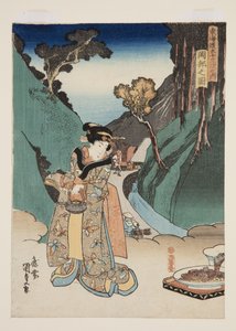 Utsikt över Okabe (Okabe no zu) (träblock i färg) av Utagawa Kunisada