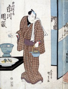 Japanska kommer att servera te - av Kounisada av Utagawa Kunisada II