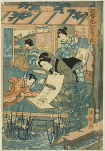 Stort välstånd på sidenfarmen (Kaikoya Daihanjono Zu) av Utagawa Kunisato