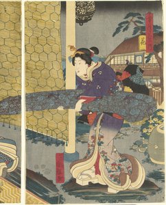 Blommor HANA (titel på objekt) Snö, måne och blommor (serietitel) Setsugekka no uchi (serietitel på objekt) av Utagawa Kuniteru