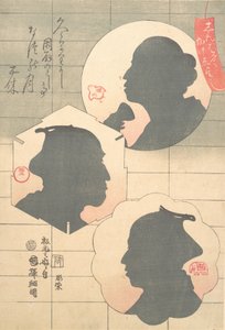 Silhouette Bild av Kabuki skådespelare, 1800-talet. av Utagawa Kuniteru