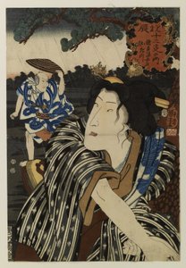 Bando Shuka I som hustrun Otatsu av Utagawa Kuniyoshi