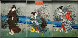 Catching Fireflies in Summer (Nōryō no hotaru) Serie: Amusements of the Four Seasons (Shiki yūkan), ca 1845-1846 av Utagawa Kuniyoshi