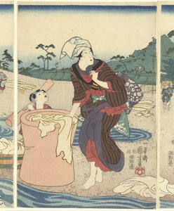 D echo servering ta Mari VIE Rins pro Vinci em USA är av Utagawa Kuniyoshi
