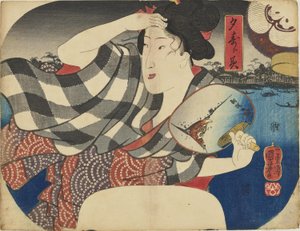 Njuter av kvällskylan av Utagawa Kuniyoshi