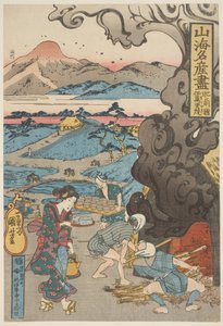 Hizen: Imari-Yakki, ca 1833 (träsnitt, bläck och färg på papper) av Utagawa Kuniyoshi