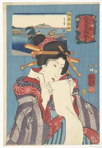 Maneter från provinsen Bizen Bizen kurage (titel på objekt) Varma känslor för berg och hav (serietitel) Sankai medetai zue (serietitel på objekt) av Utagawa Kuniyoshi