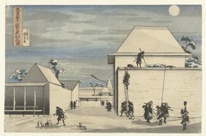 Nattattack i elva akt av Chushingura-spelet Chushingura juichidanme youchi no zu (titel på objekt) av Utagawa Kuniyoshi