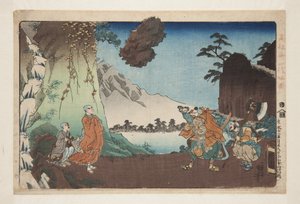 Nichiren och den svävande klippan vid berget Komuro den 28:e dagen i den femte månaden 1274 (Bun