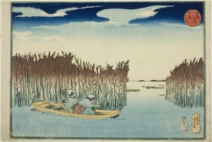 Omori, från serien "Famous Places in the Eastern Capital (Toto meisho)" av Utagawa Kuniyoshi