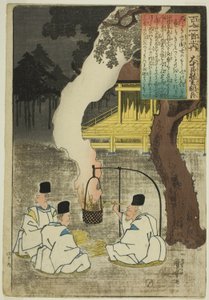 Onanatomi no Yoshinobu Ason, från serien "One Funded Poems by One Funded Poets (Hyakunin Isshu no Uchi)" av Utagawa Kuniyoshi