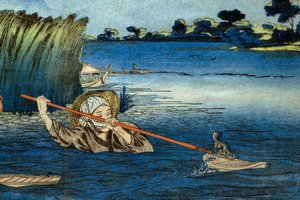 Bild på Miyatofloden av Utagawa Kuniyoshi