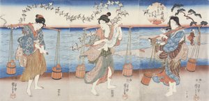 Pipare från Nodas juvelflod i Mutsu-provinsen av Utagawa Kuniyoshi