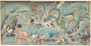 Återtagandet av den stulna juvelen från Drakkungens palats av Utagawa Kuniyoshi