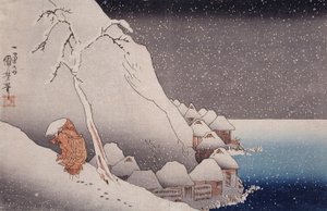 Snö vid Tsukahara på Sadoön, 1271 av Utagawa Kuniyoshi