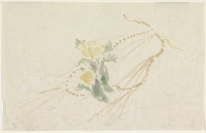 Gren med gula blommor av Utagawa Kuniyoshi