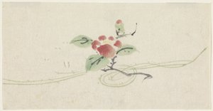 Gren med röd kamelia av Utagawa Kuniyoshi