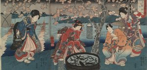 Vakteld, eld från miljöns fem element av Utagawa Kuniyoshi