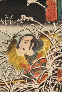 Woodblock Print - Lingering Snow av Ishiyama Ishiyama Bosetsu, 1800-talet av Utagawa Kuniyoshi