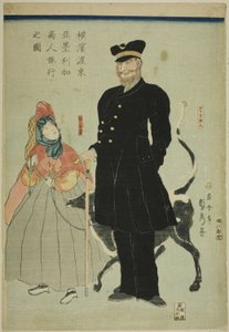 Amerikanska Mother T Lavaigne medlem Yokohama av Utagawa Sadahide