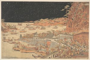 Slaget vid Ichi-no-tani, 21 mars 1184 av Utagawa Toyoharu
