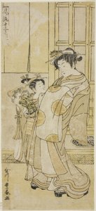 Kurtisan och betjänt av Utagawa Toyoharu