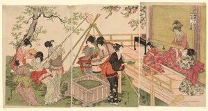Den sjunde månaden, från serien De tolv månaderna av två konstnärer (Ryoga juni ko) av Utagawa Toyohiro