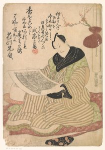 Man med en bild i händerna av Utagawa Toyokuni (I)