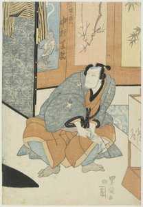 Skådespelaren Nakamura Shikan som Magohachi från Takenozuka av Utagawa Toyokuni