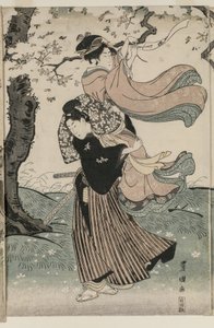 Körsbärsblommor i vinden av Utagawa Toyokuni