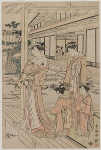 Courtesan Standing on a Veranda, tidigt 1790-tal.