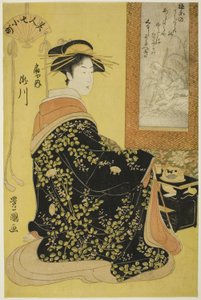 Takigawa från Takigawa från Ogiya, från Te-seriens Seven Bear Uchifuru Komachi (Beauty 7 Komachi) av Utagawa Toyokuni I
