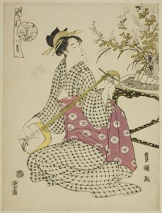 Den åttonde månaden (Hachi gatsu), från serien "Fashionable Twelve Months (Furyu junikagetsu)" av Utagawa Toyokuni I