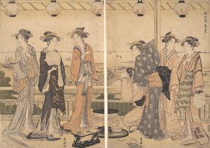 The Four Seasons in Southern Edo: A Summer Scene Minami shiki, Natsu [no] kei, sent 1780-tal.