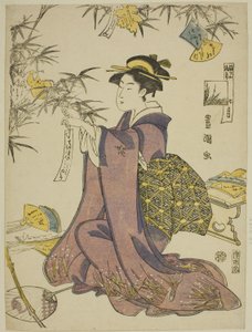 Den sjunde månaden (Shichi gatsu), från serien "Fashionable Twelve Months (Furyu junikagetsu)" av Utagawa Toyokuni I