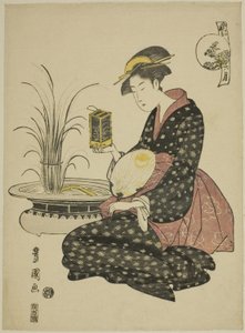 Den sjätte månaden (Roku gatsu), från serien "Fashionable Twelve Months (Furyu junikagetsu)" av Utagawa Toyokuni I