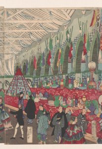 Ett blomstrande engelskt handelshus i Yokohama av Utagawa Yoshiiku