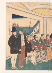 Utlänningar har roligt på en bankett av Utagawa Yoshikazu