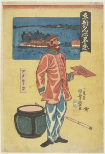 American at Shinobazu, 1861 (träblock i färg)