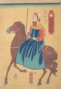 Engelsk kvinna till häst, 1:a månaden, 1861. av Utagawa Yoshitora